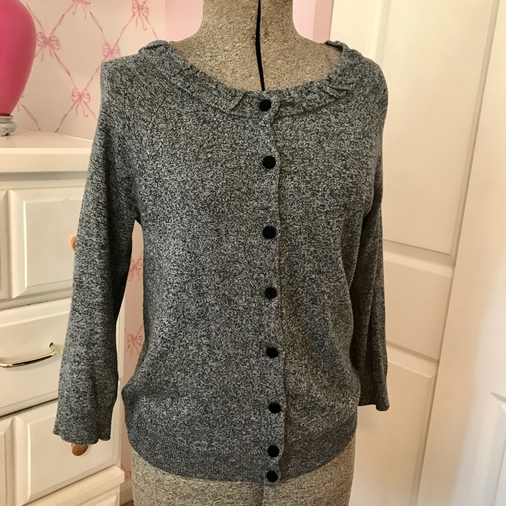 LOFT super soft lightweight grey heather cardigan